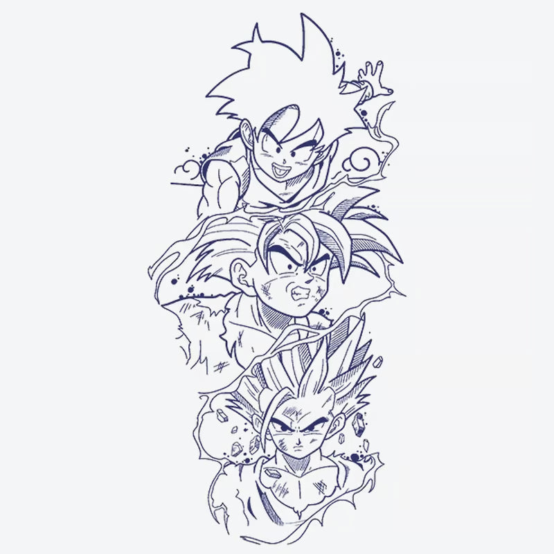 Dragon Ball Character Evolution Tattoo
