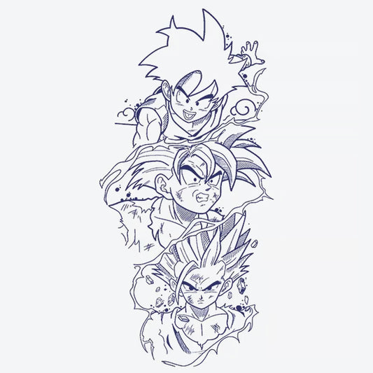 Dragon Ball Character Evolution Tattoo