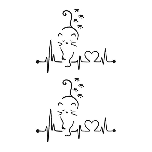 Cat Heartbeat Tattoo
