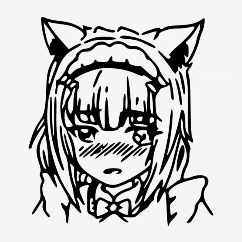 Blushing Cat Ears Tattoo