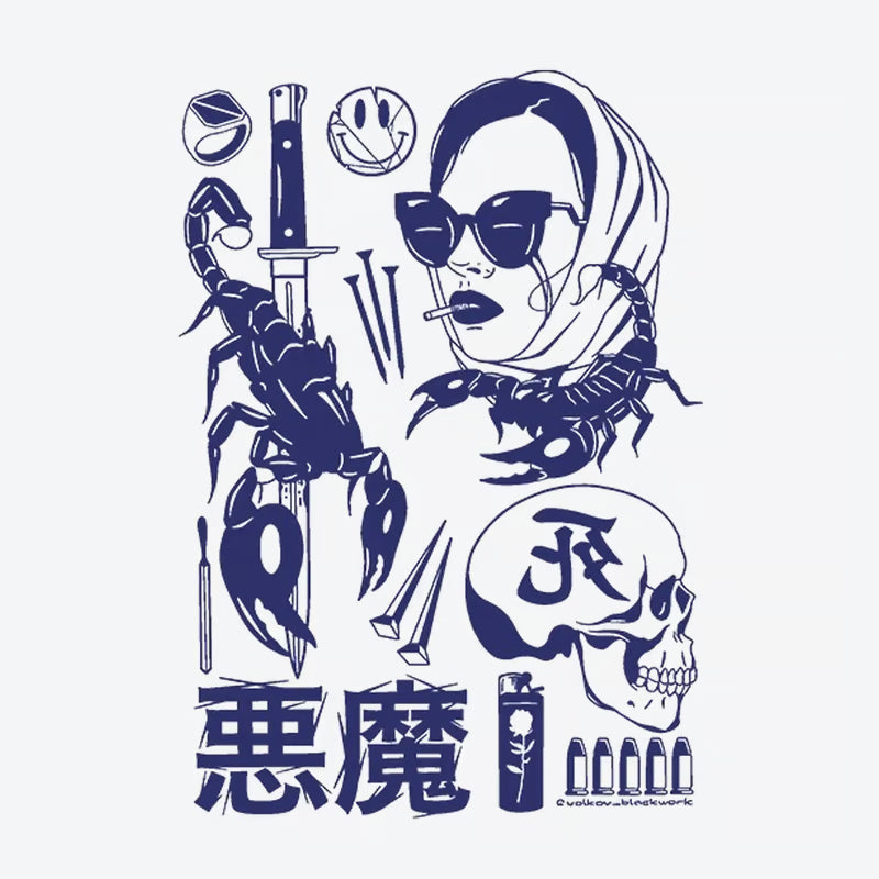 Scorpion Girl Skull Tattoo