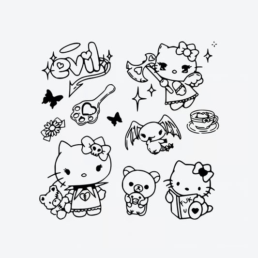 Tatouage Hello Kitty maléfique
