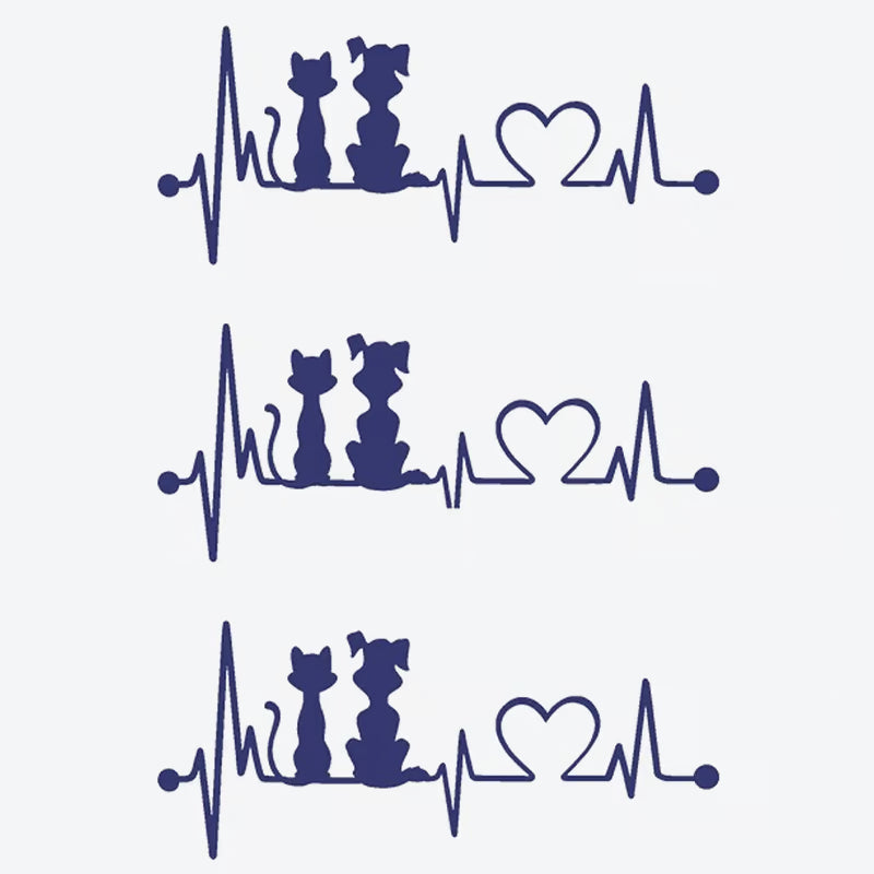 Cat Heartbeat Series Tattoo