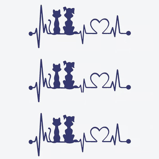 Cat Heartbeat Series Tattoo
