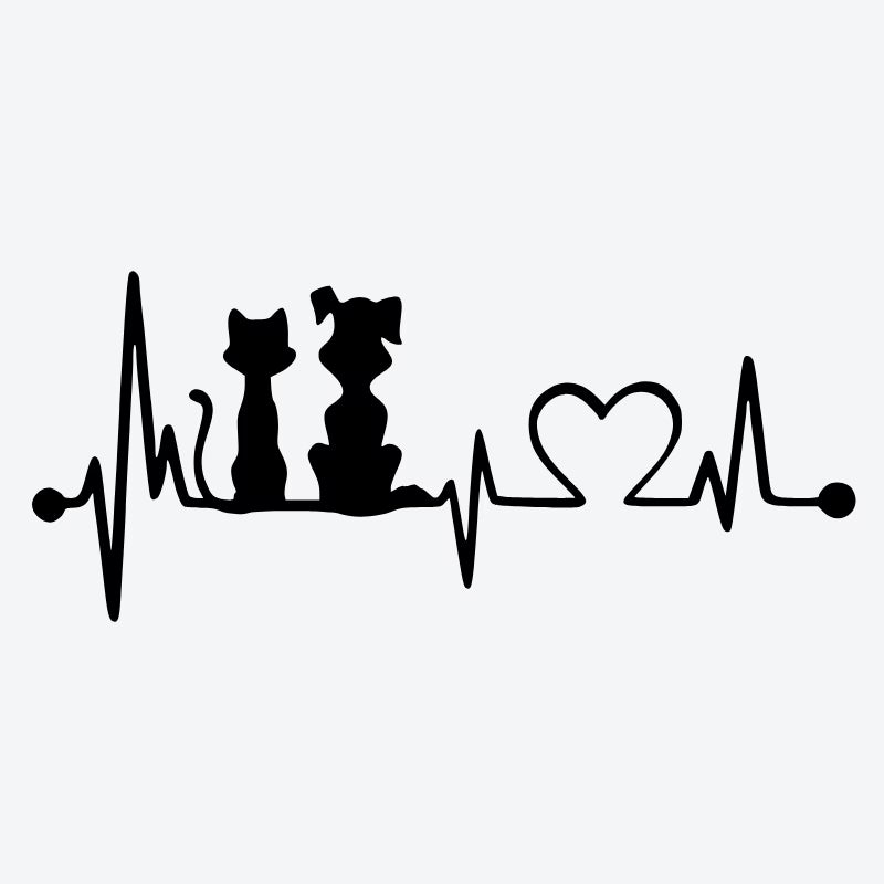 Cat Heartbeat Series Tattoo