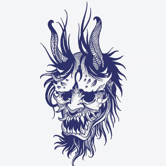 Demonic Skull Horns Tattoo