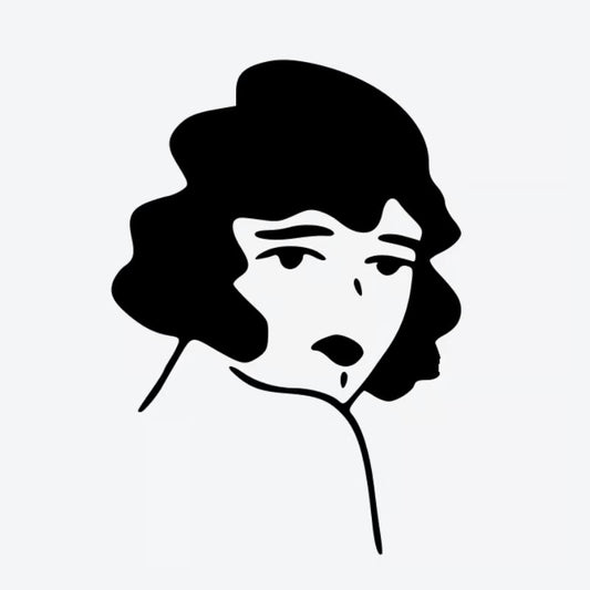 Modern Woman Profile Tattoo