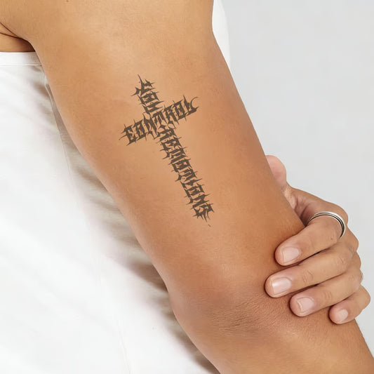 Cross Calligraphy Tattoo