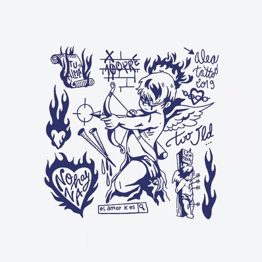 Cupid Flame Heart Tattoo