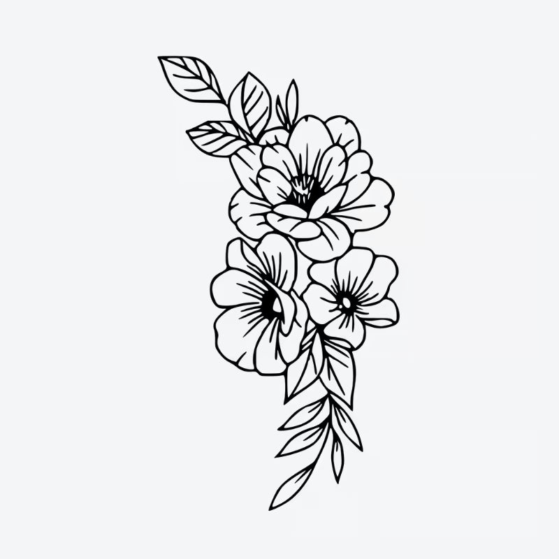 Floral Blossom Bouquet Tattoo