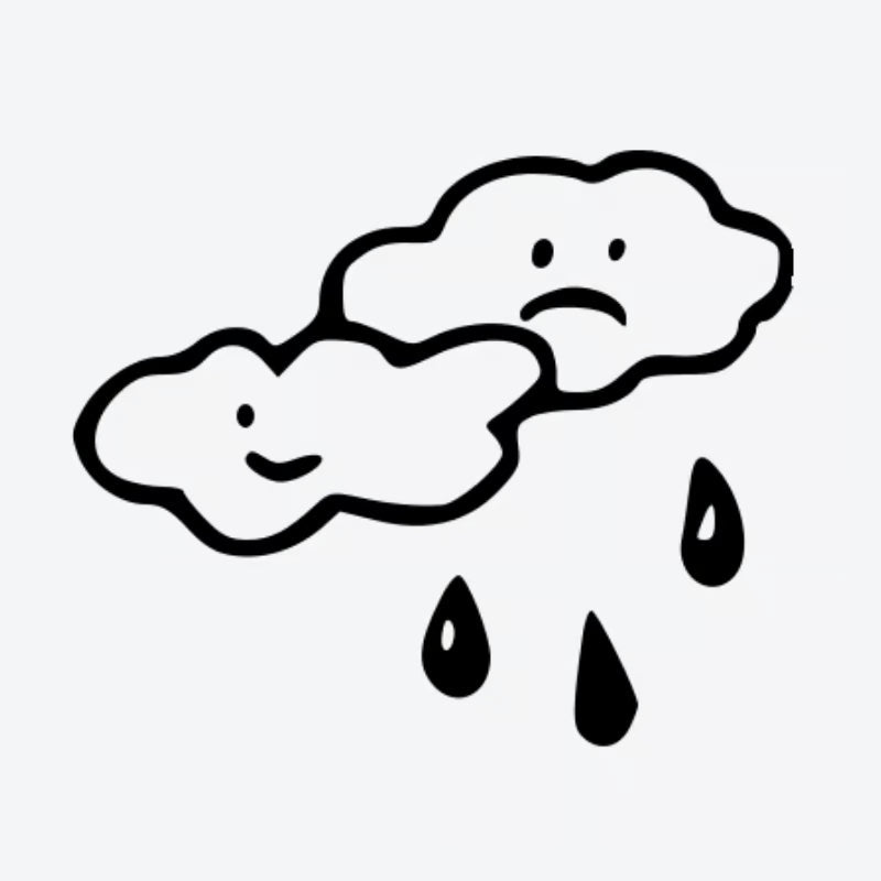 Happy And Sad Clouds Tattoo