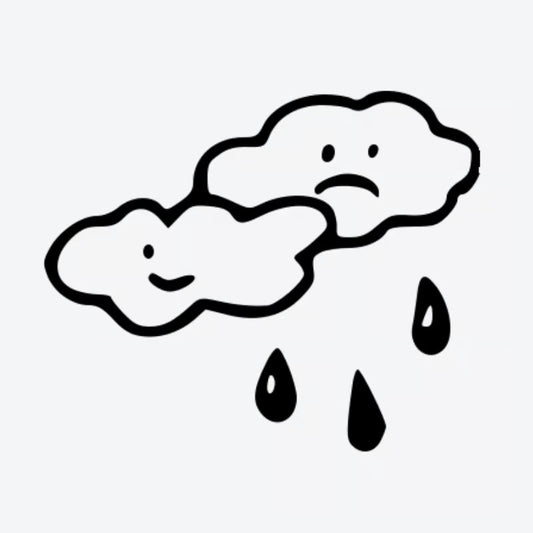 Happy And Sad Clouds Tattoo