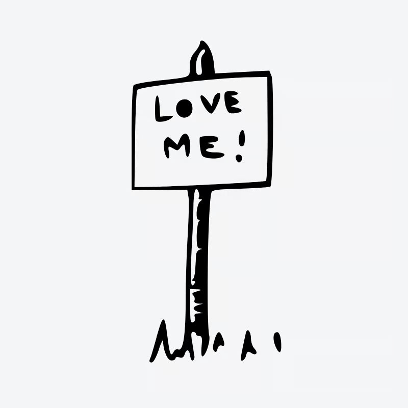 Love Me Sign Tattoo