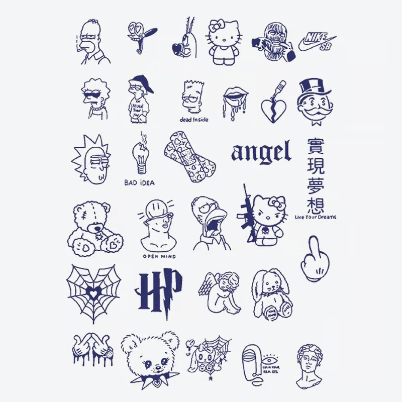 Eclectic Cartoon Series Tattoo