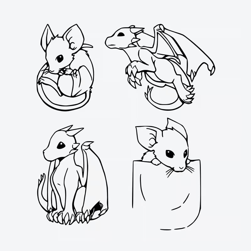 Mouse Dragon Series Tattoo