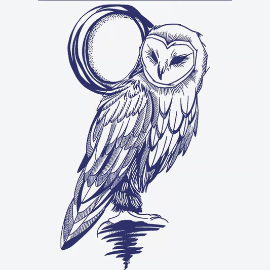 Owl And Moon Tattoo