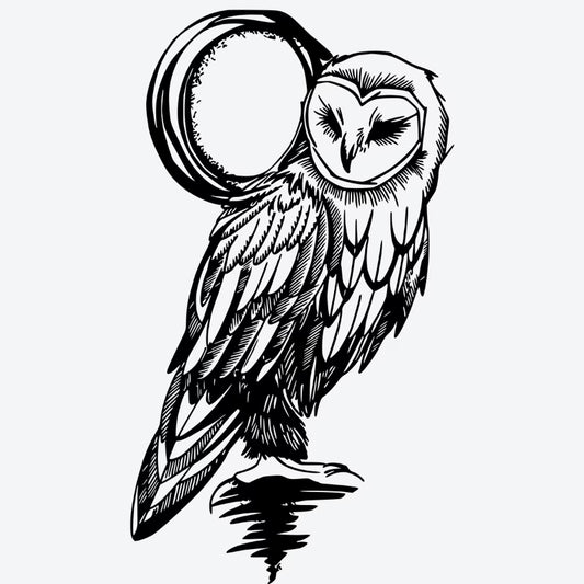 Owl And Moon Tattoo