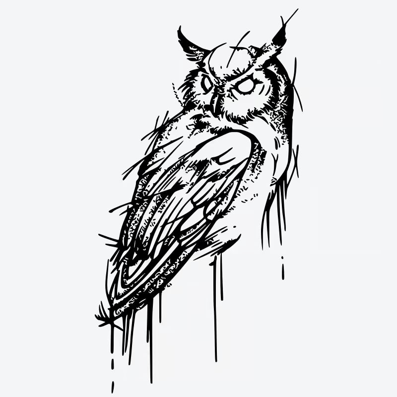 Owl Drip Art Tattoo