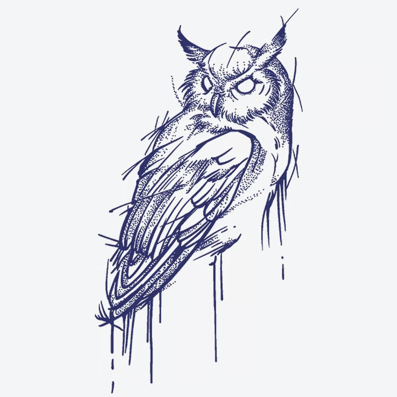 Owl Drip Art Tattoo