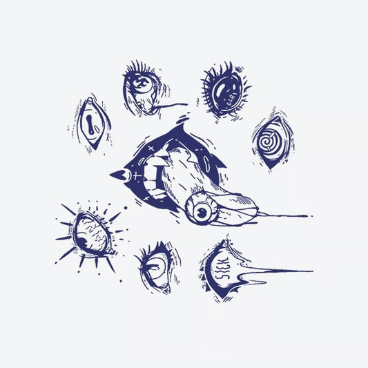 Eyes And Hand Tattoo