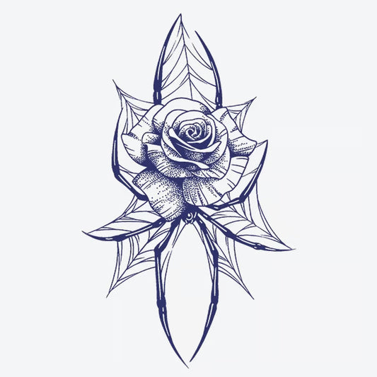 Rose Spider Web Tattoo