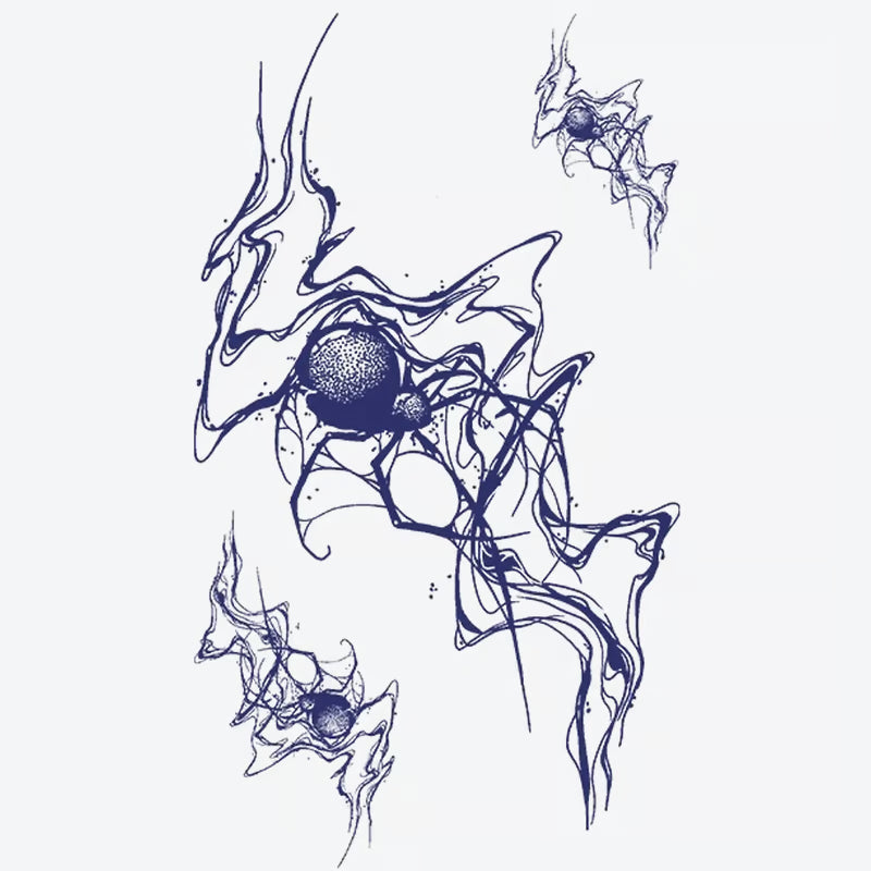 Abstract Sphere Line Tattoo