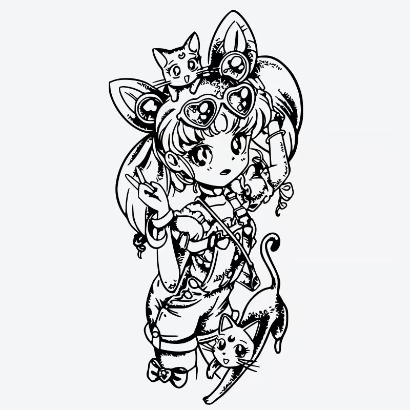 Cat Girl Series Tattoo