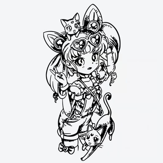 Cat Girl Series Tattoo