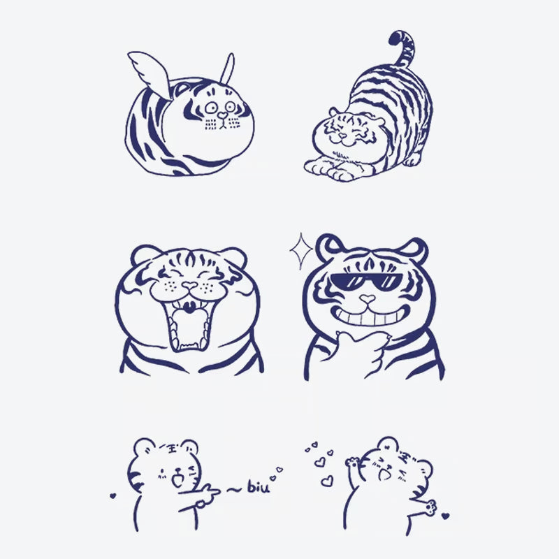 Cute Tiger Series Tattoo