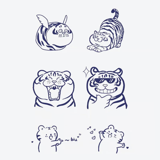 Cute Tiger Series Tattoo