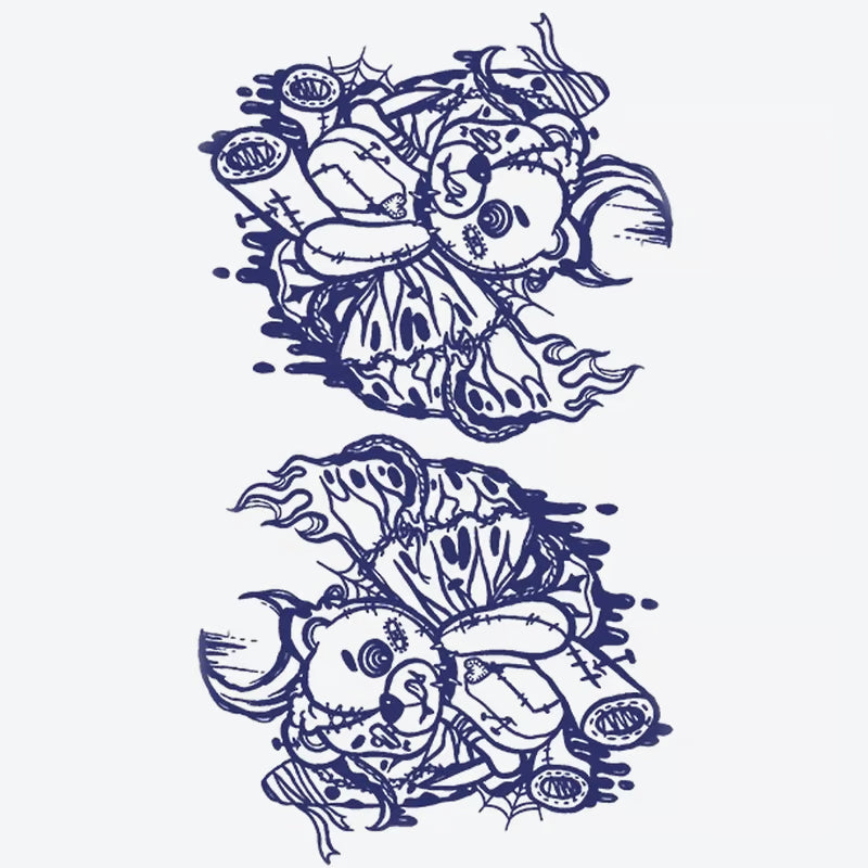 Teddy Bear Butterfly Tattoo