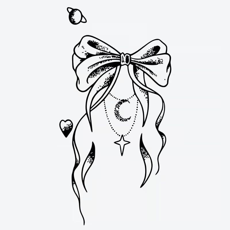 Bow Moon Star Tattoo