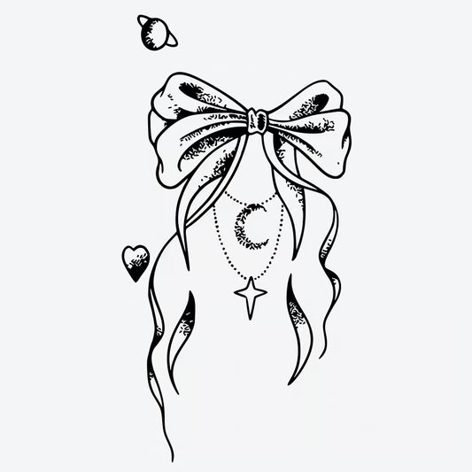 Bow Moon Star Tattoo