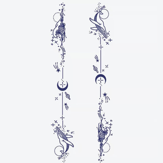Whale Moon Star Tattoo