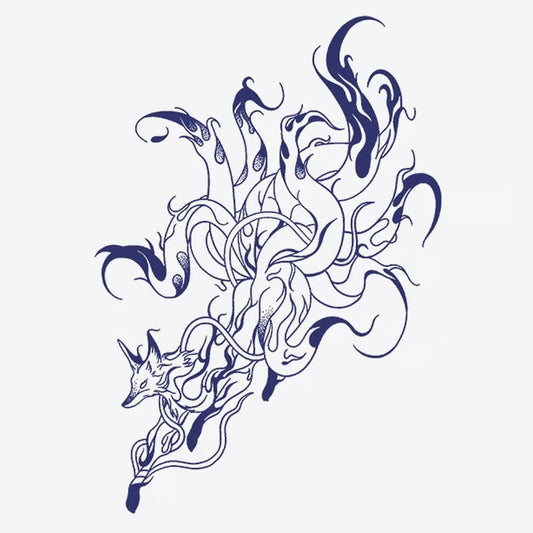 Fox Smoke Swirl Tattoo