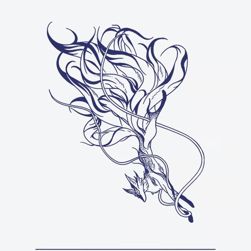 Floral Fox Abstract Tattoo