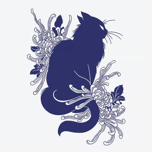 Cat Chrysanthemum Tattoo