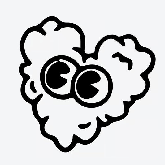 Whimsical Heart With Eyes Tattoo