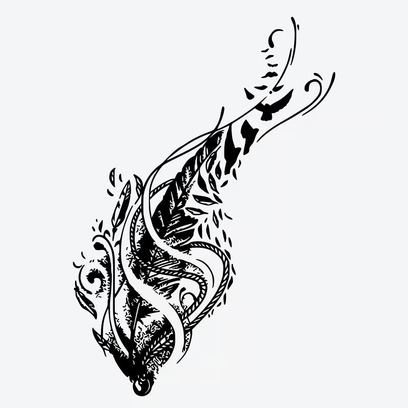 Floral Swirl Design Tattoo