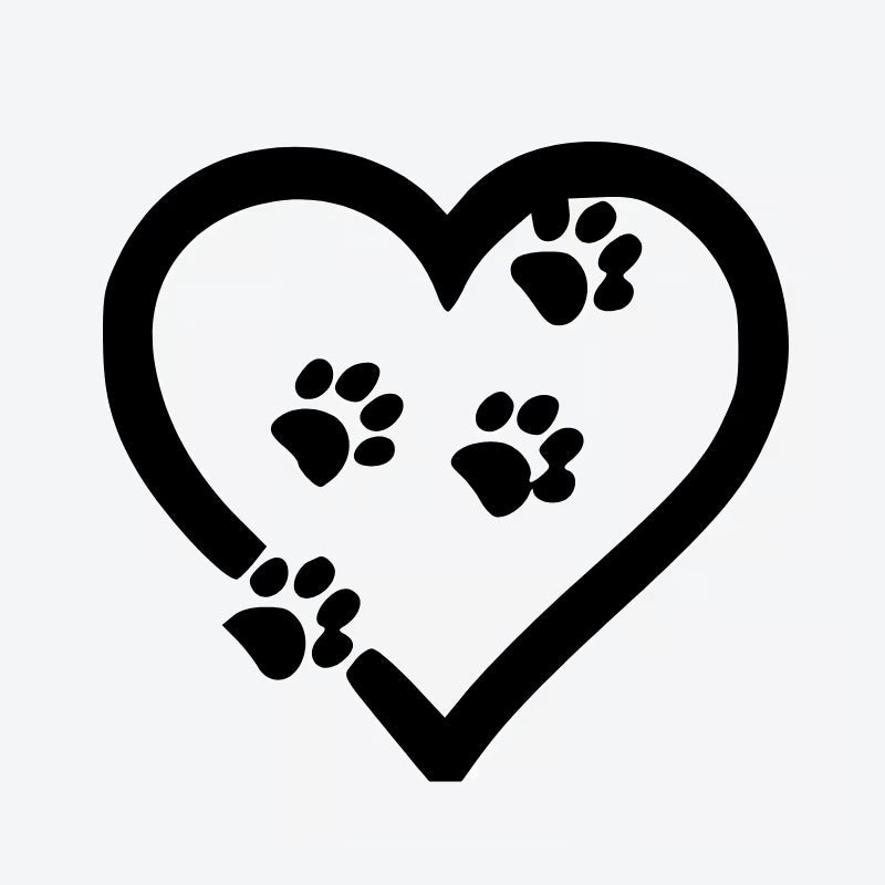 Heart With Paw Prints Tattoo