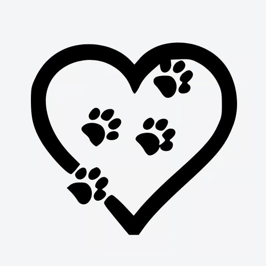 Heart With Paw Prints Tattoo
