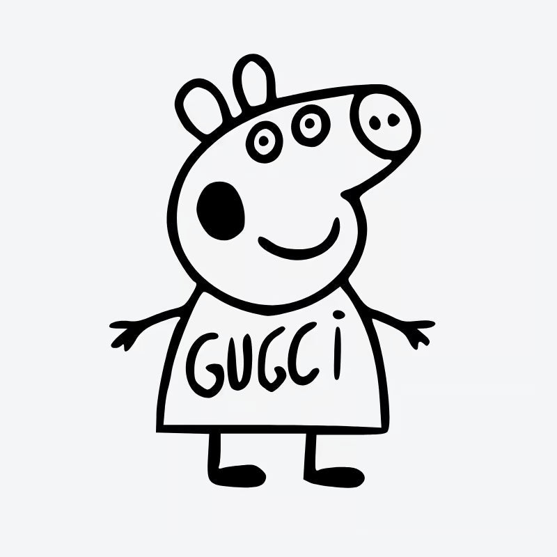 Playful Gucci Pig Tattoo