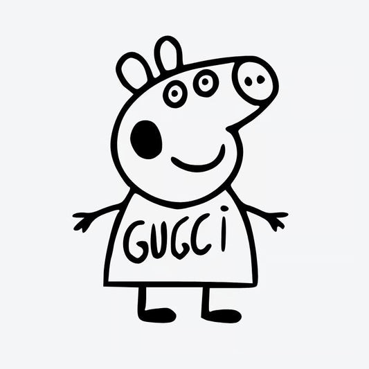 Playful Gucci Pig Tattoo