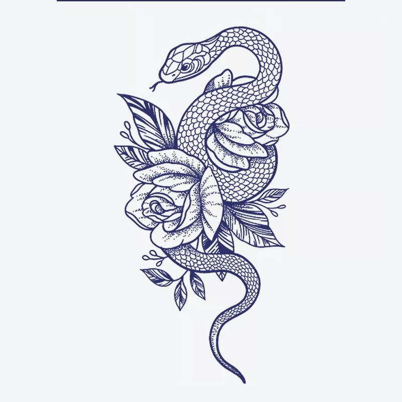 Snake Rose Tattoo