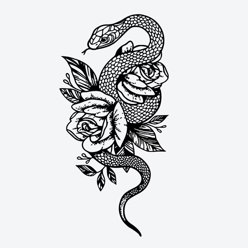 Snake Rose Tattoo