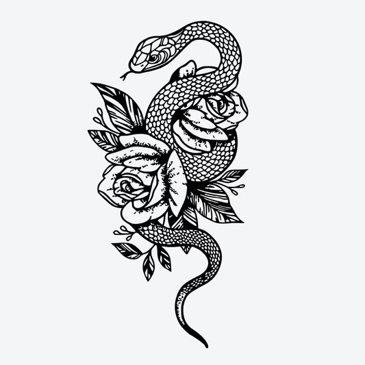 Snake Rose Tattoo