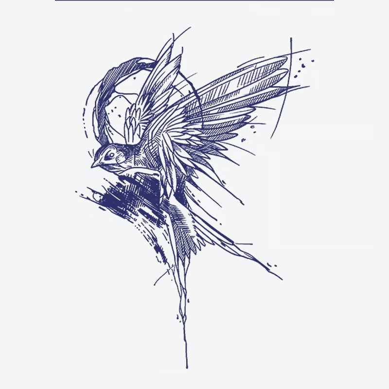 Flying Bird Circle Tattoo