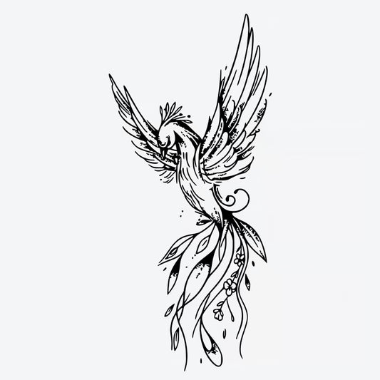 Phoenix Floral Tattoo