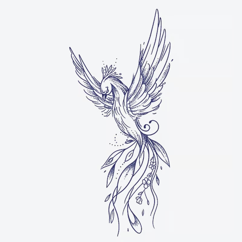 Phoenix Floral Tattoo