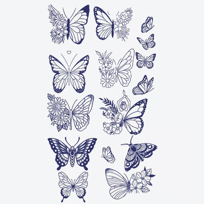 Butterfly Floral Series Tattoo